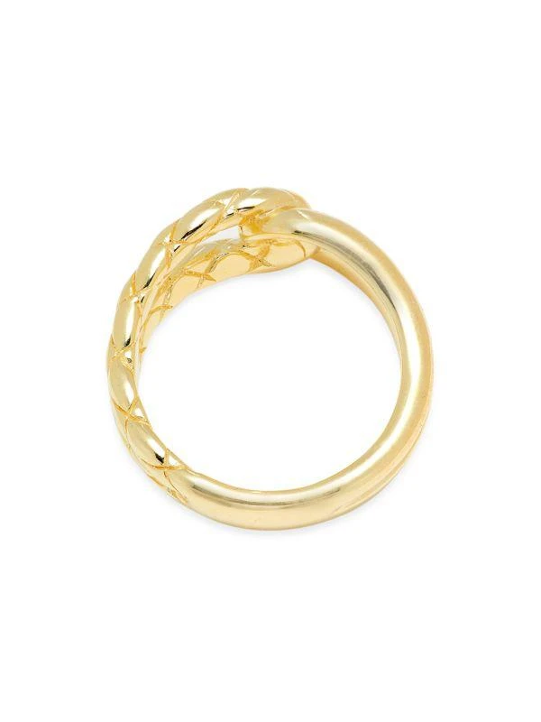 Judith Ripka Aura 14K Goldplated Sterling Silver Interlocked Braided Ring 3