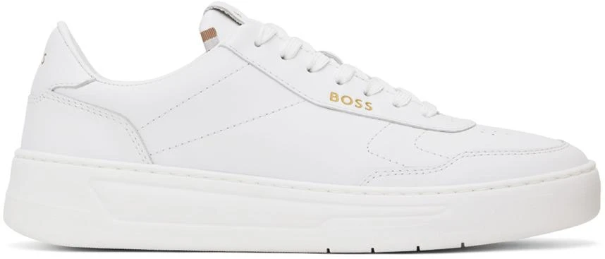 Hugo Boss White Leather Logo Sneakers 1