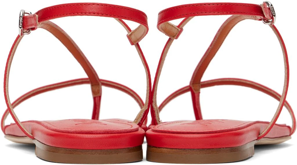 AEYDE Red Ella Leather Toe-Post Sandals 2