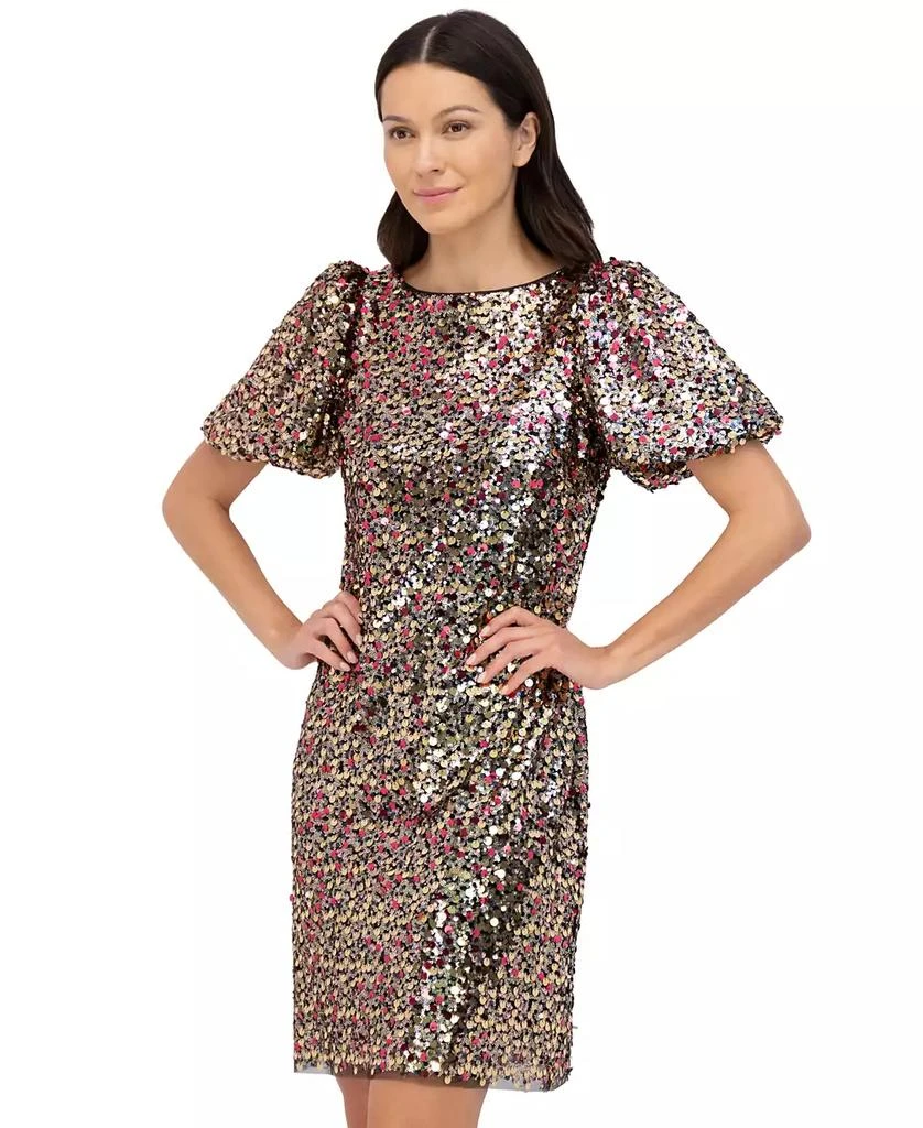 Eliza J Women's Sequined Puff-Sleeve Shift Dress 4