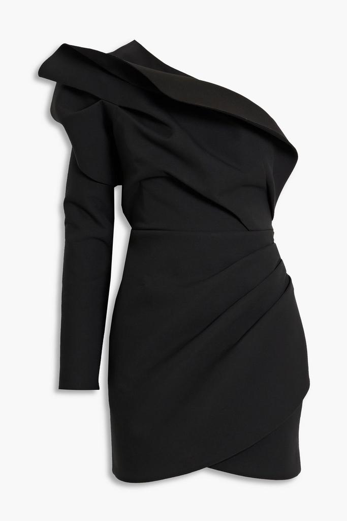 RACHEL GILBERT Aurora one-shoulder pleated scuba mini dress