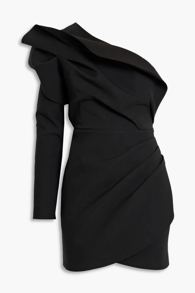RACHEL GILBERT Aurora one-shoulder pleated scuba mini dress 1