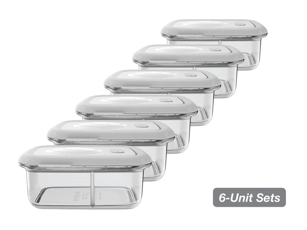 MNML Silicone Food Storage Container with Divider Set of 6 - 900 ml - Clear