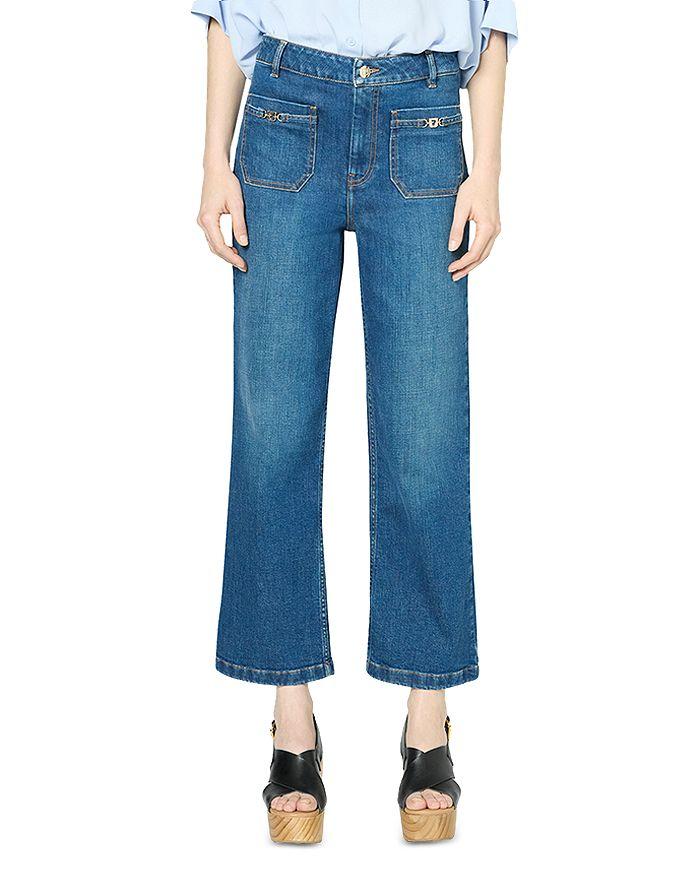 Gerard Darel Lenor Wide Leg Jeans in Blue