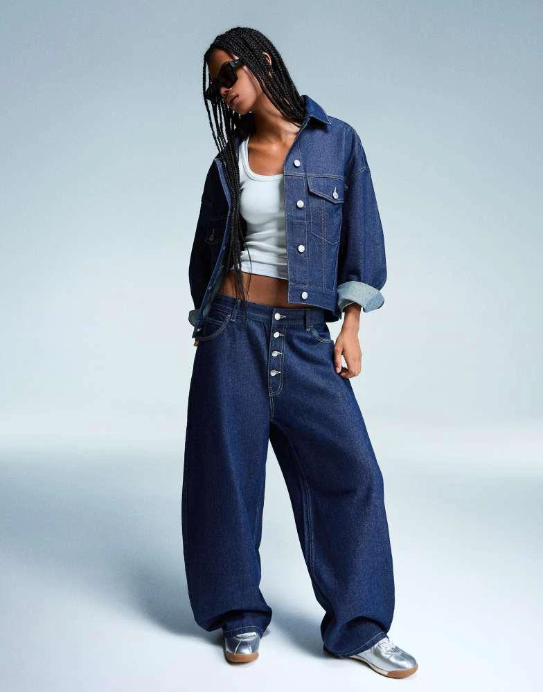 Bershka Bershka Oversize denim jacket in blue 3