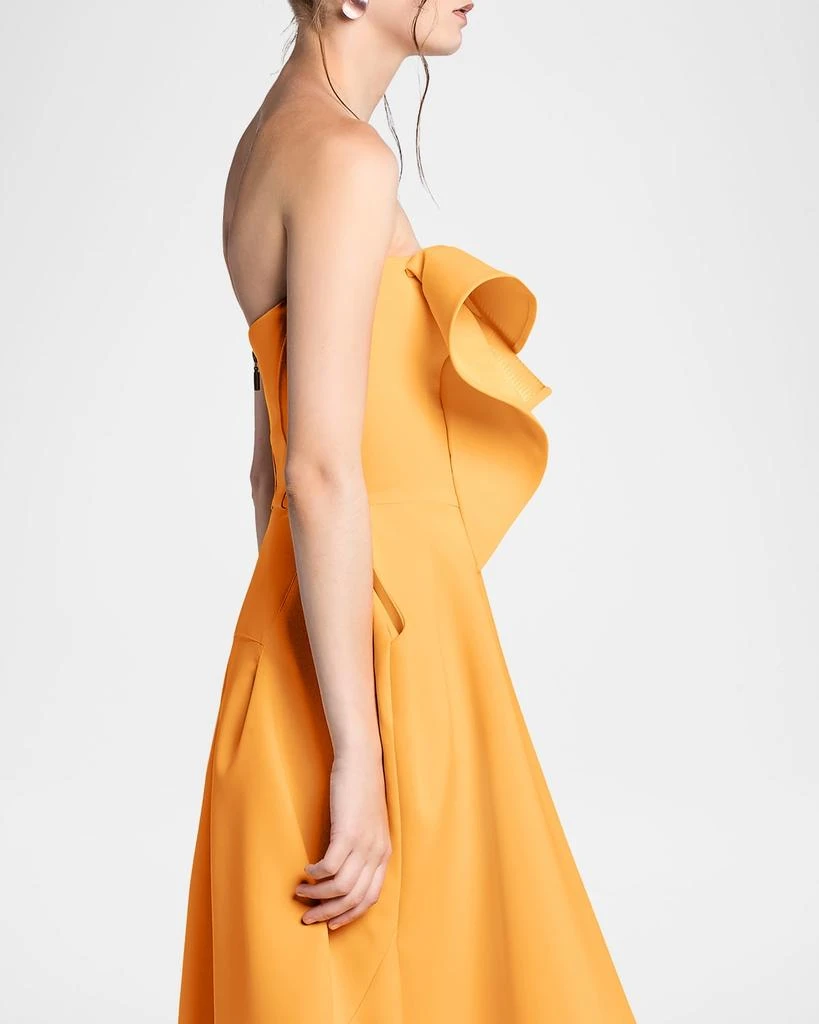 Maticevski Rotation Strapless Ruffle Sculpted Midi Dress 4