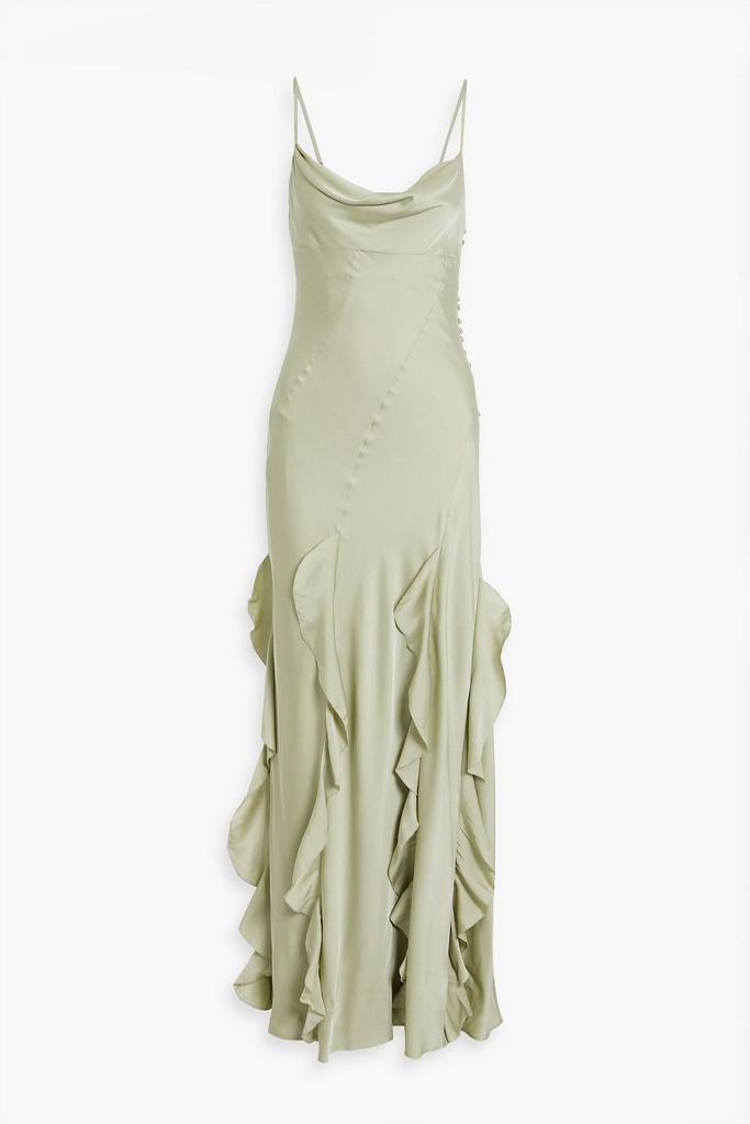 NICHOLAS Ruffled silk-blend satin gown