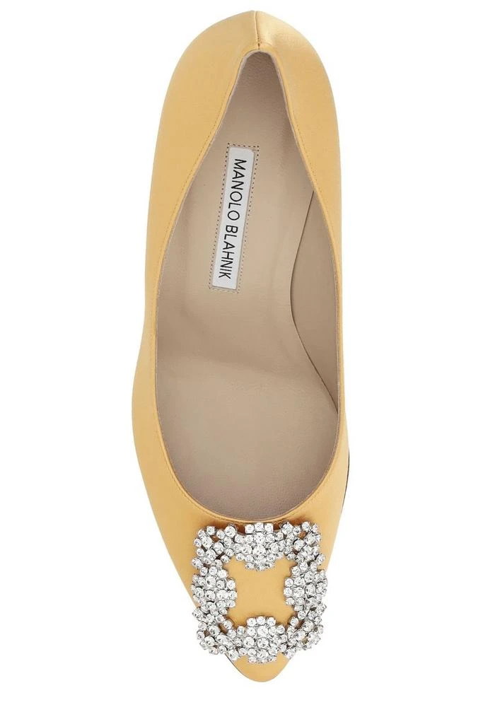 Manolo Blahnik Manolo Blahnik Hangisi Embellished Satin Pumps 4