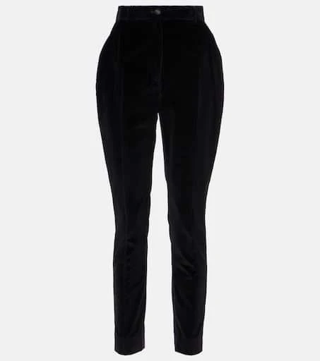 Dolce 
Gabbana High-rise cotton-blend velvet tuxedo pants 1