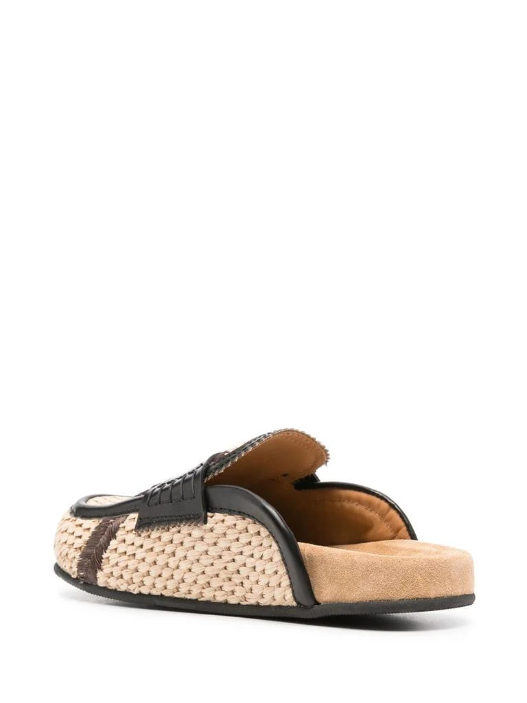 College College Leather-Trim Raffia Mules 3