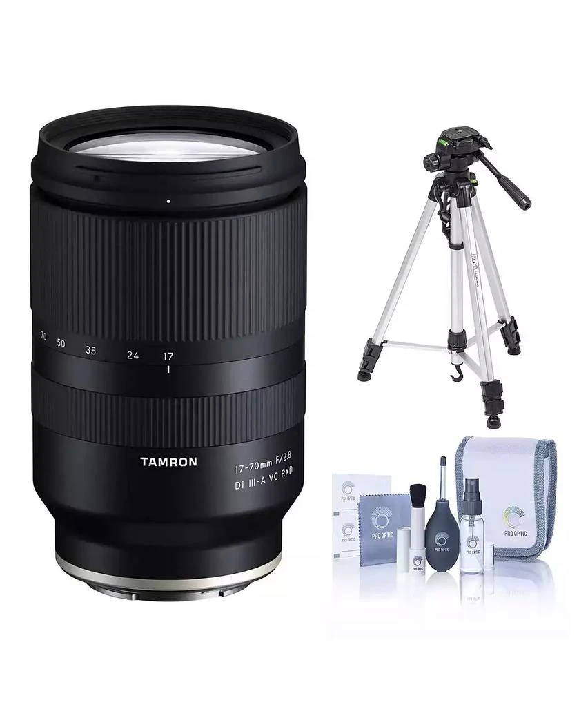 Tamron 17-70mm f/2.8 Di III-A VC RXD Lens for Sony E, Bundle with 3-Section Aluminum Tripod and Cleaning Kit 5