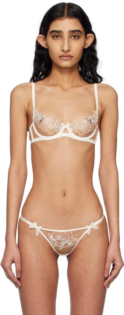L'Agent by Agent Provocateur Off-White & Beige Lindie Bra 1