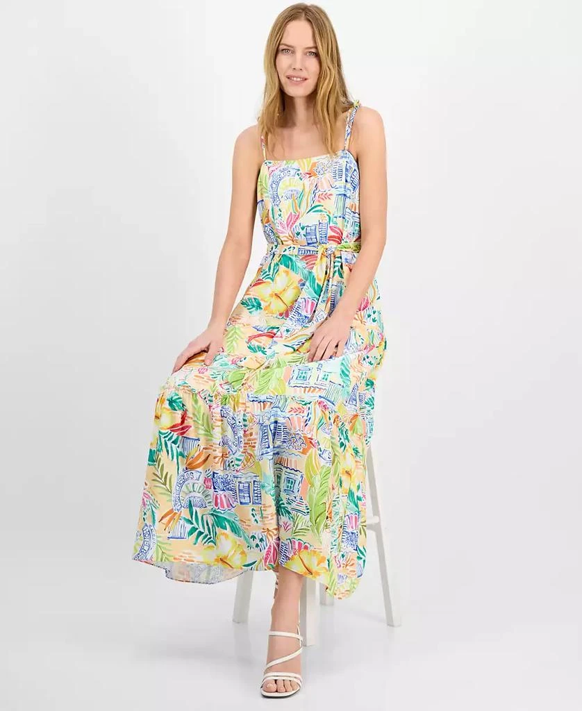julia jordan Women's Straight-Neck Sleeveless Printed Dress 2