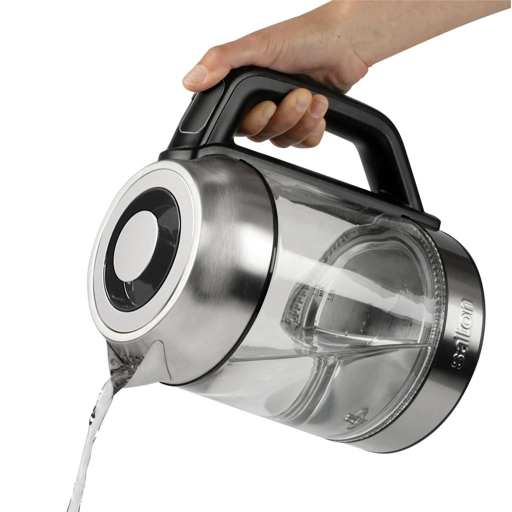 Salton Temperature Control Kettle & Tea Steeper 58oz Silver 2