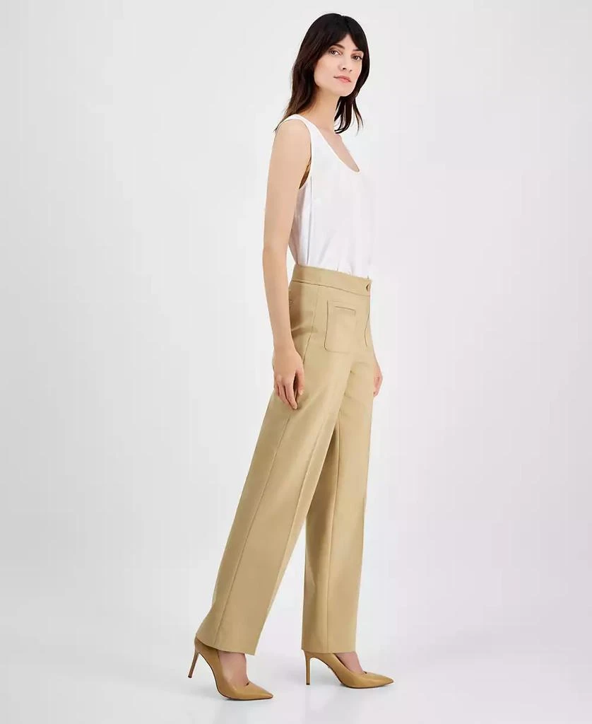 Anne Klein Petite High-Rise Patch-Pocket Flare-Leg Pants 2