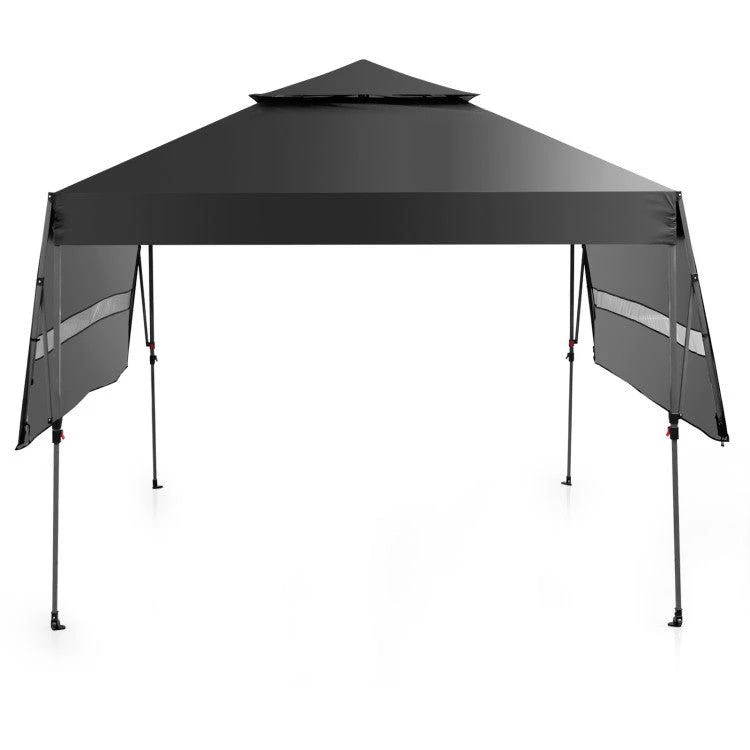 Hivvago 10 x 17.6 Feet Outdoor Instant Pop-up Canopy Tent with Dual Half Awnings-White 9