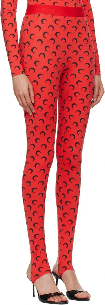 MARINE SERRE Red Recycled Jersey Moon Stirrup Leggings 2