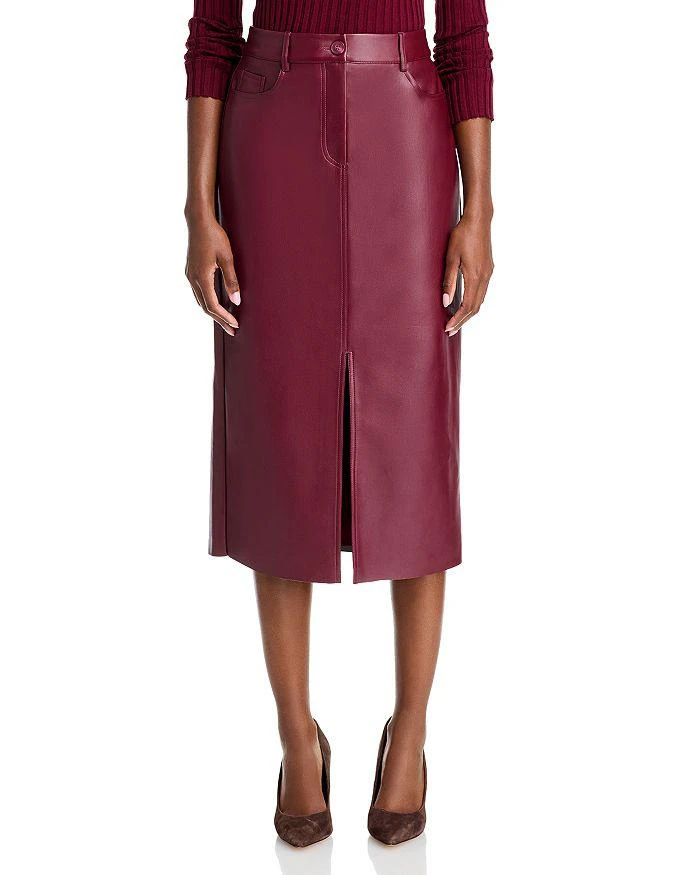 Tahari Faux Leather Slim Midi Skirt 7