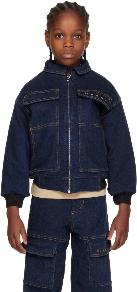 Marni Kids Navy Insulated Denim Jacket