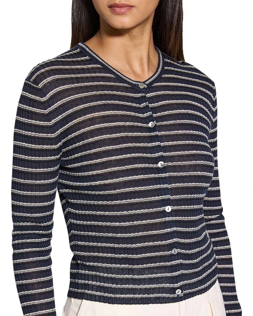 Theory Cropped Cardigan in Linen-Blend 5