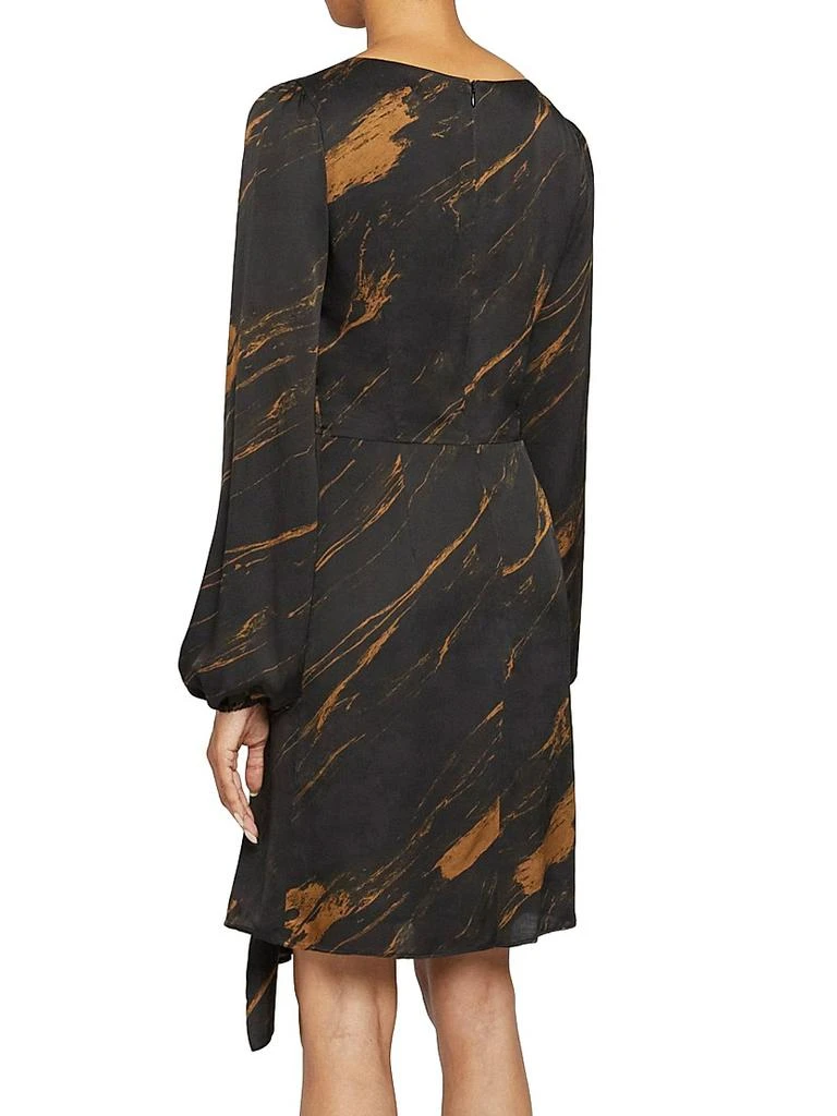 Santorelli Abstract Ruffle Jewel-Neck Mini-Dress 4