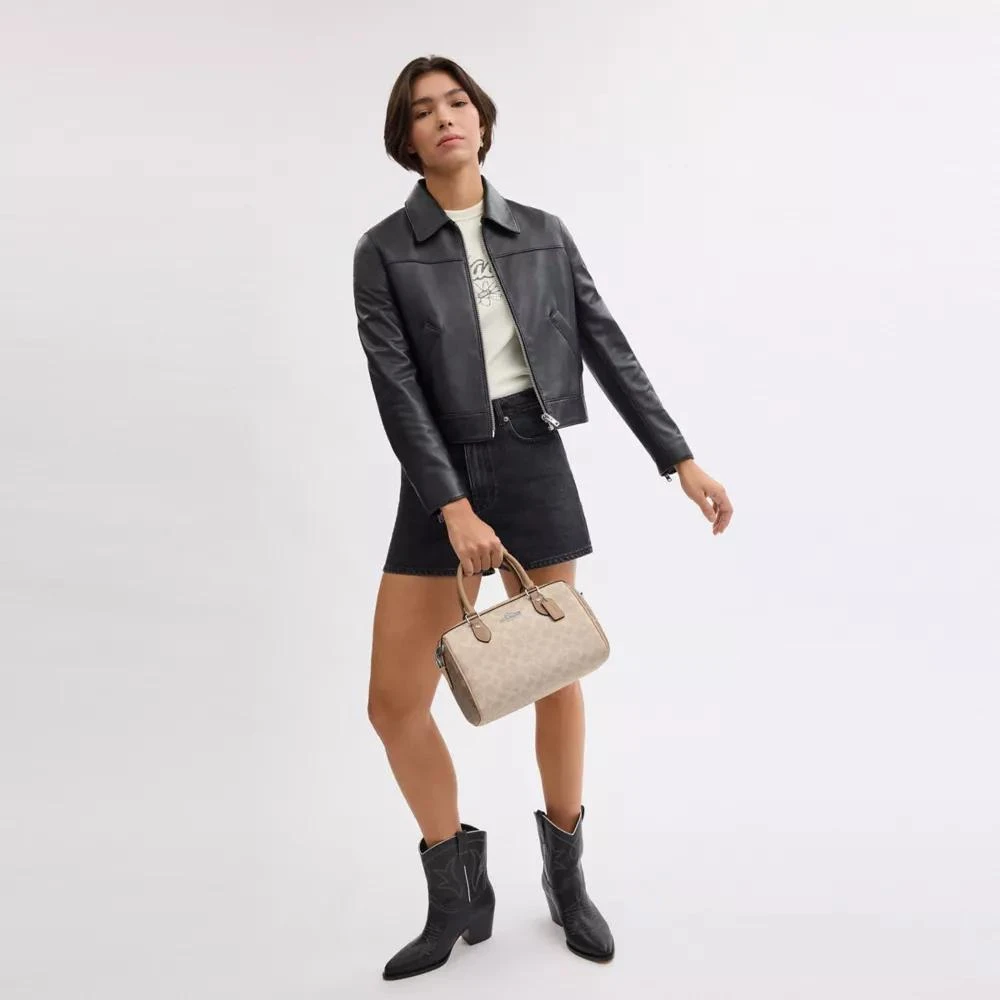 Coach Rowan Satchel Bag In Blocked Signature Canvas 3