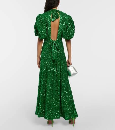 ROTATE Birger Christensen Sequined puff-sleeve maxi dress 3