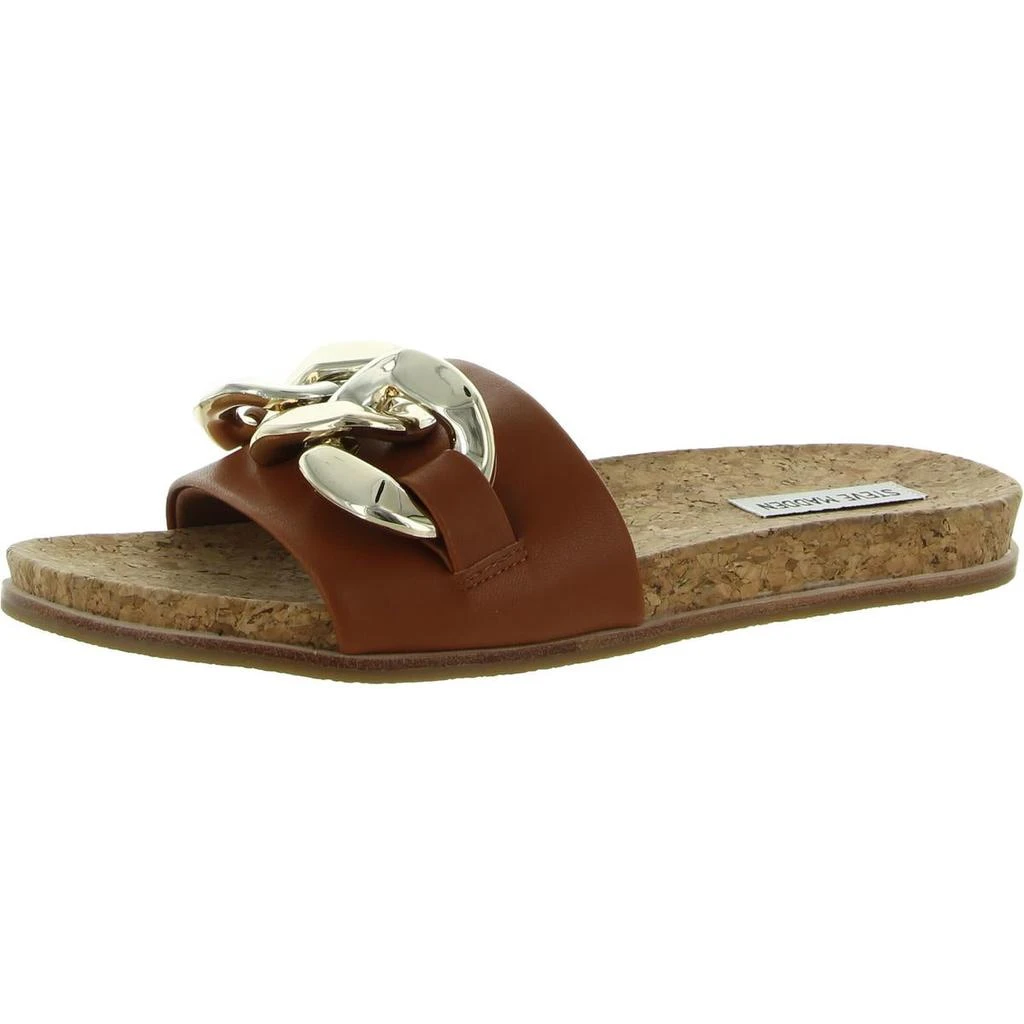 Steve Madden Delay Womens Faux Leather Embellished Slide Sandals 1