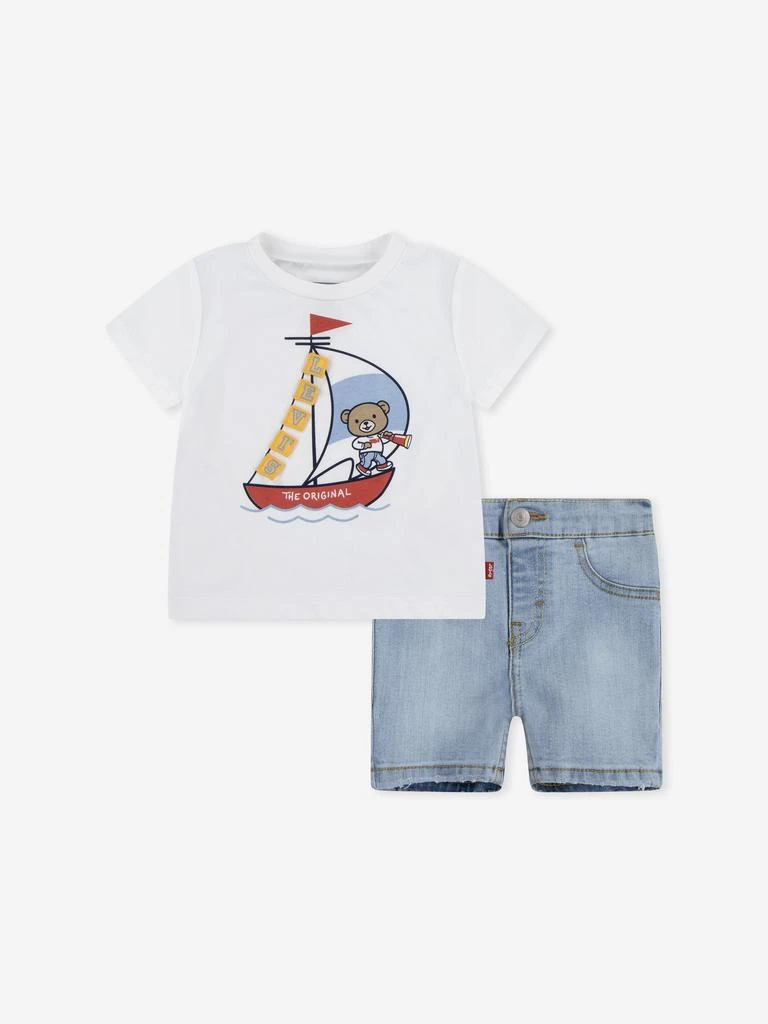 Levi's Baby Boys 3D Sailing Denim Set in White 1