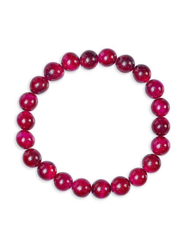 Jean Claude Magenta Tigers Eye Beaded Bracelet