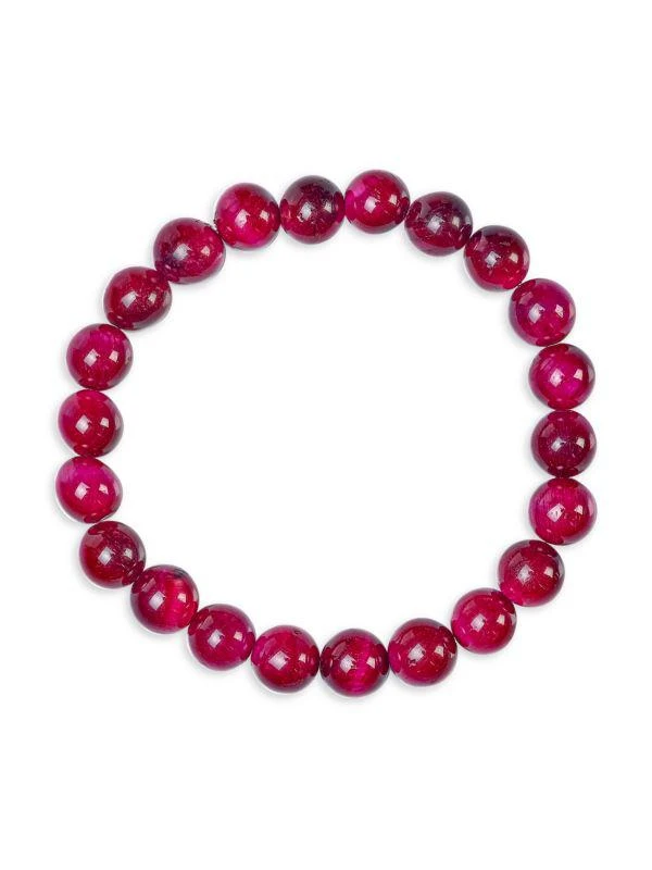 Jean Claude Magenta Tigers Eye Beaded Bracelet 2