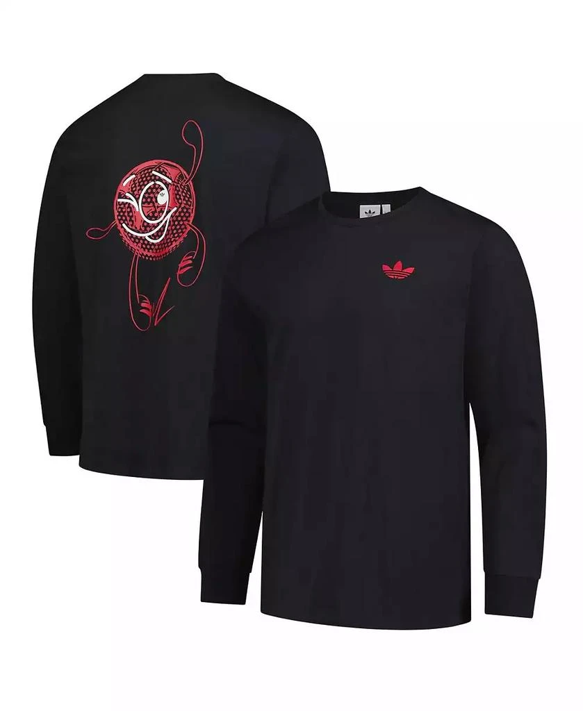 Adidas Men's Black Ajax Culturewear Graphic Long Sleeve T-Shirt 1