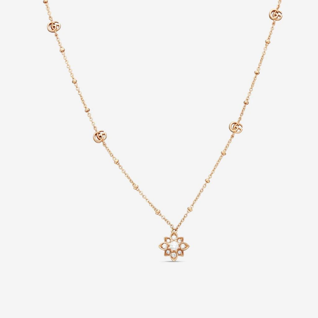 Gucci Gucci Flora 18K Rose Gold Diamond Pendant Necklace YBB70239300100U-copy
