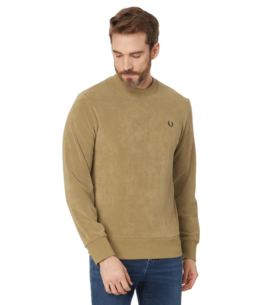 Fred Perry Towelling Crew Neck Sweatshirt