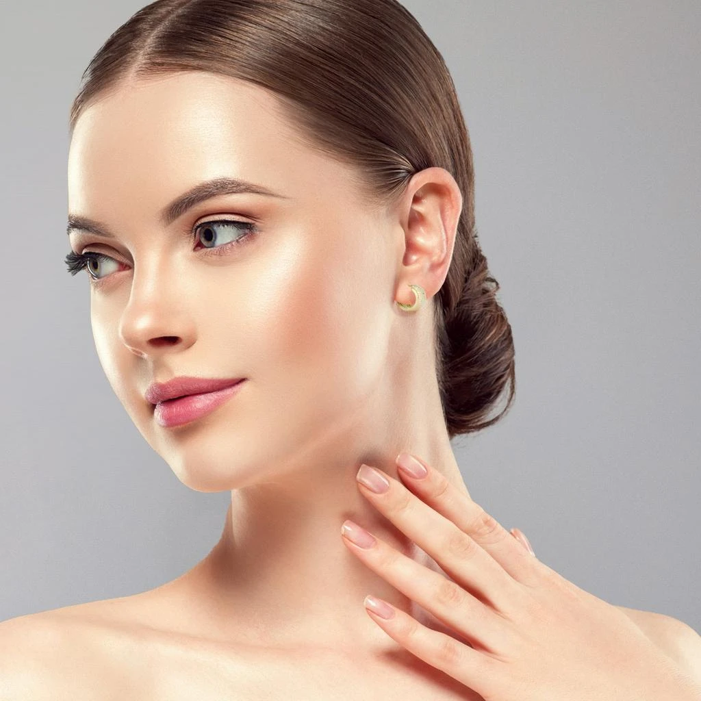 Ember Fine Jewelry 14K Gold Diamond Cut Bold Huggies 2