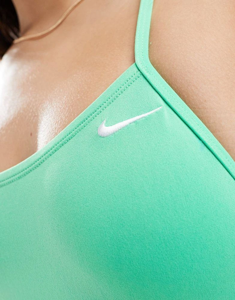 NIKE Nike Swimming Hydrastrong lace up tight fit performance swimsuit in green shock 3