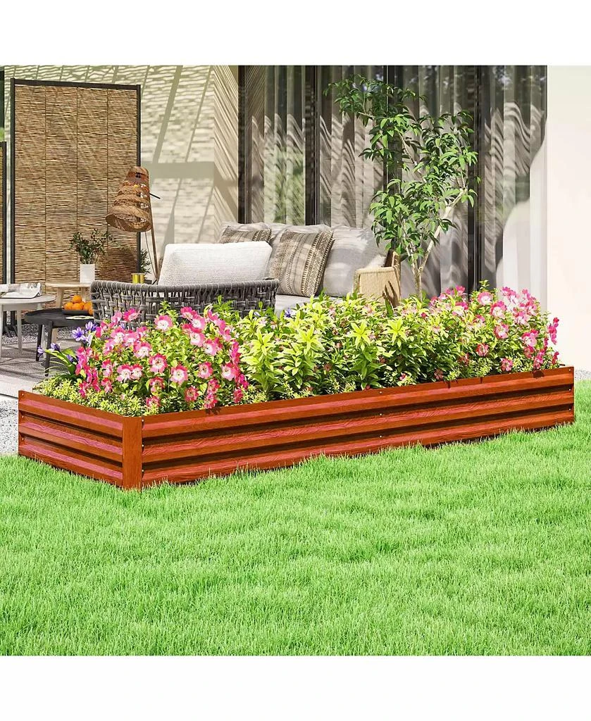 Outsunny Galvanized Raised Garden Bed Metal Planter Box Easy Quick Setup 2