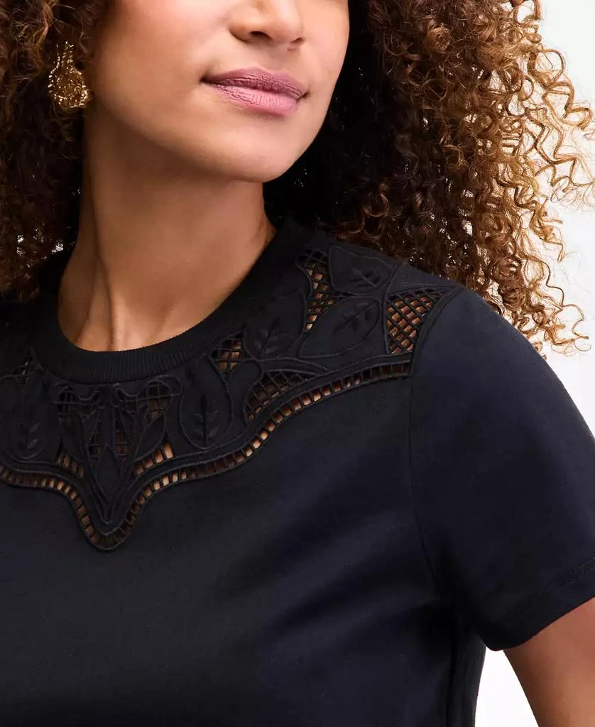 INC International Women's Cotton Eyelet Short-Sleeve T-Shirt, Exclusively at Macy's 3