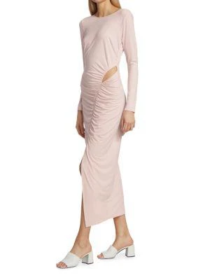 Self-Portrait Ruched Long Sleeve Midi-Dress 3