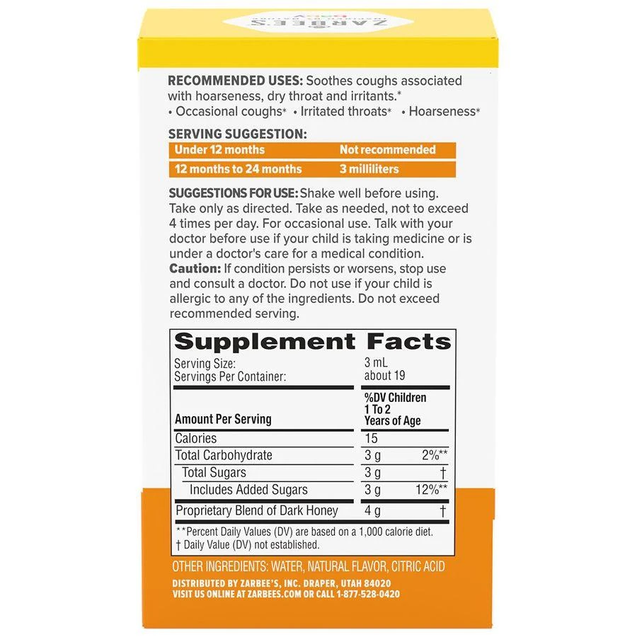 ZarBee's Naturals Baby Soothing Cough Syrup Natural Peach & Honey 2