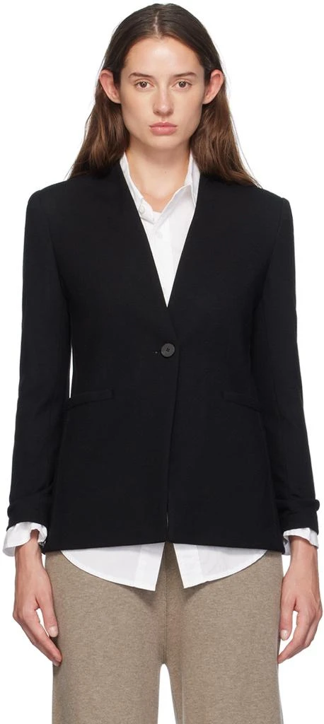 Harris Wharf London Black Uncollared Blazer 1