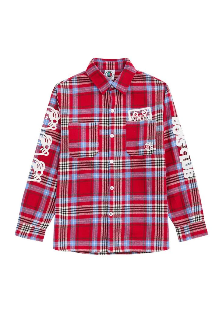 Billionaire Boys Club KIDS Logo-print checked flannel shirt 1
