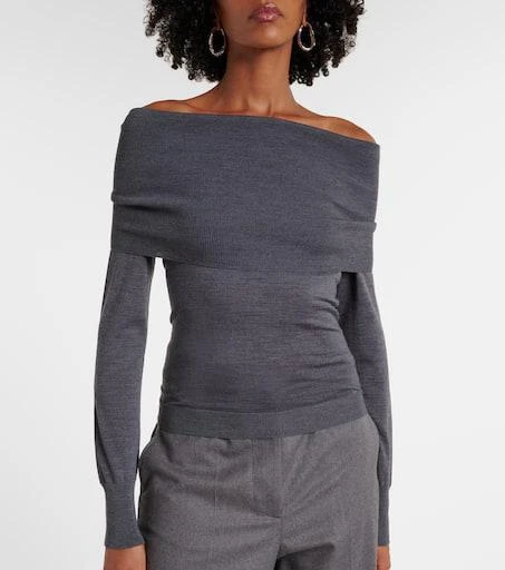 Stella McCartney Off-shoulder virgin wool top 6