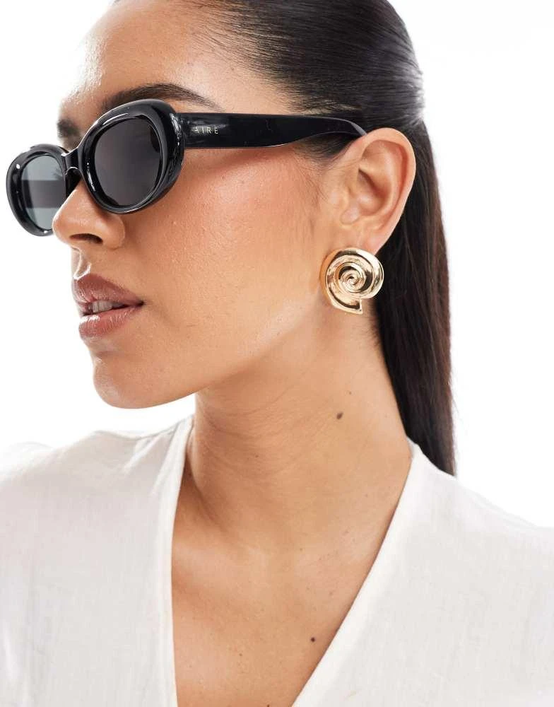Aire Aire Epsilon oval sunglasses in all black 1