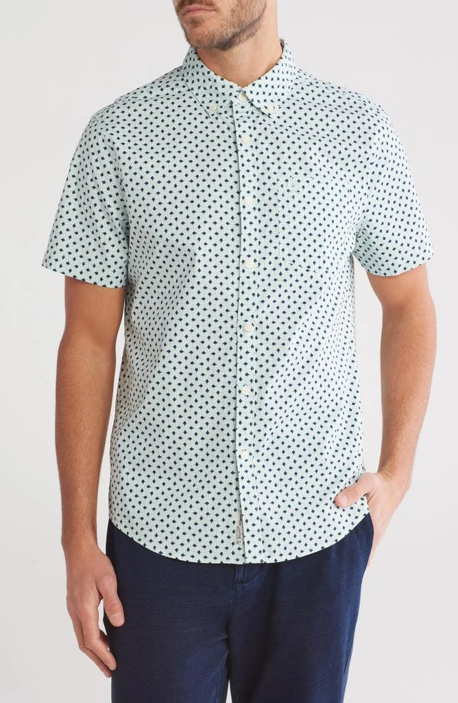 Original Penguin Geo Print Stretch Cotton Poplin Button-Up Shirt