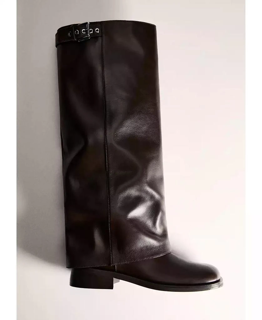 Mango Women's Buckles Leather Boots 2