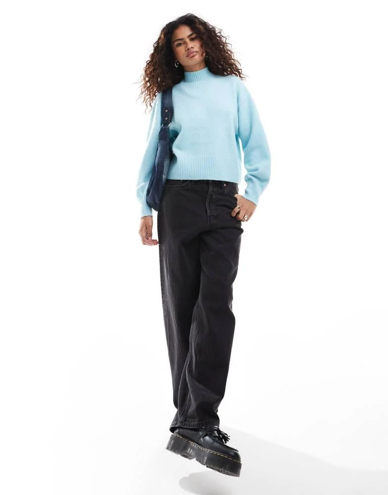 Monki Monki knitted turtleneck sweater in blue 2