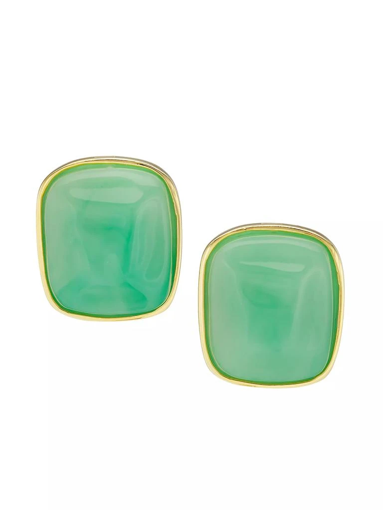 Kenneth Jay Lane Faux Ming Jade Rectangular Clip-On Earrings 1