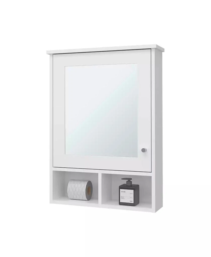 FM FURNITURE Goodyear Medicine Cabinet in Melamine With a Towel Bar, White 5