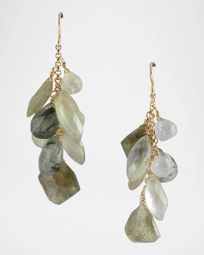 Devon Leigh Prehnite and Green Garnet Cluster Earrings 1